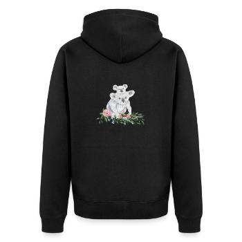 Mother's Day koala Mom and Baby Koala - Unisex Premium Organic Zip Hoodie - black - Back - Nico (187cm)