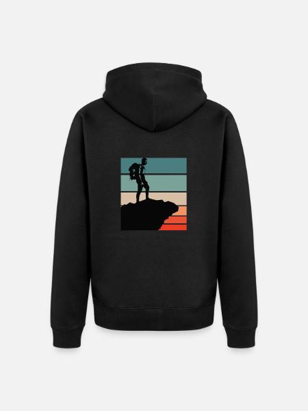 Hiking - Unisex Premium Bio Zip Hoodie - Schwarz