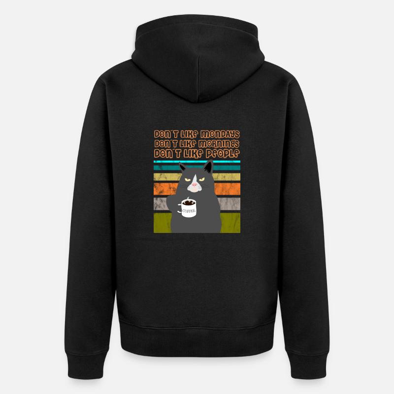 CHAT DE CAFÉ - Veste à capuche bio Premium Unisexe - noir