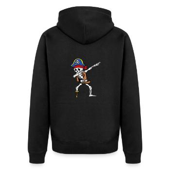Dab Dance Skelett Pirat Geschenke Kostüm - Unisex Premium Bio Zip Hoodie - Schwarz - Hinten - Nico (187cm)