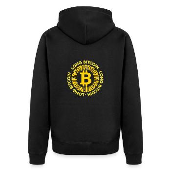 Investissement crypto Bitcoin - Veste à capuche bio Premium Unisexe - noir - Dos - Nico (187cm)