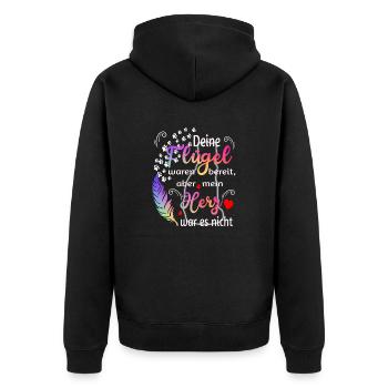 Tes ailes étaient prêtes Mon coeur n’était pas - Veste à capuche bio Premium Unisexe - noir - Dos - Nico (187cm)