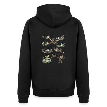 Gartenvögel Amsel Meise Zaunkönig Spatz Stieglitz - Unisex Premium Bio Zip Hoodie - Schwarz - Hinten - Nico (187cm)