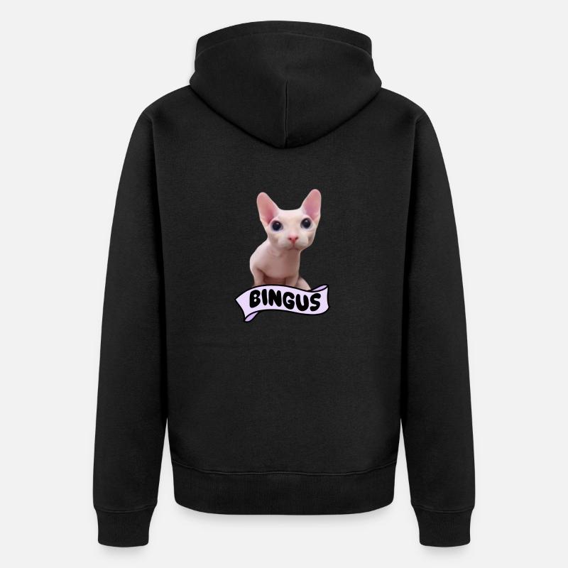 Bingus Cat Meme - Veste à capuche bio Premium Unisexe - noir