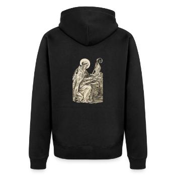 Heilige Augustinus - Unisex Premium Bio Zip Hoodie - Schwarz - Hinten - Nico (187cm)