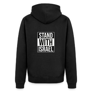 #standwithisrael / Solidarity with Israel - Unisex Premium Organic Zip Hoodie - black - Back - Nico (187cm)