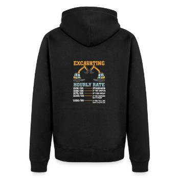 EXCAVATOR OPERATOR : Excavating Hourly Rate - Veste à capuche bio Premium Unisexe - noir - Dos - Nico (187cm)