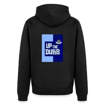 dublin - Unisex Premium Organic Zip Hoodie - black - Back - Nico (187cm)