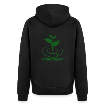 Going Green - nature environment ecology - Unisex Premium Organic Zip Hoodie - black - Back - Nico (187cm)