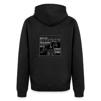 Pferdezucht Hannoveraner, Pferde - Unisex Premium Bio Zip Hoodie - Schwarz - Hinten - Nico (187cm)