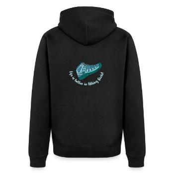 Camping Backpacking Hiking Outdoor - Unisex Premium Organic Zip Hoodie - black - Back - Nico (187cm)