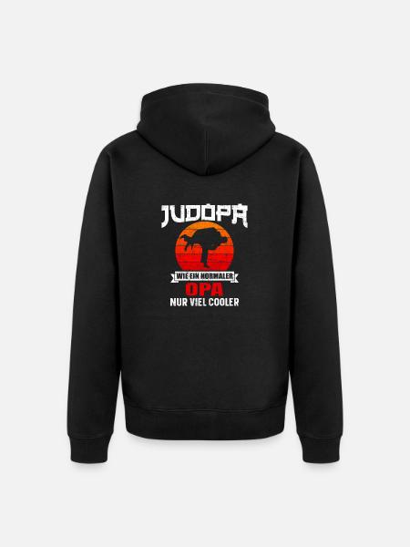 Judo Opa Spruch - Unisex Premium Bio Zip Hoodie - Schwarz