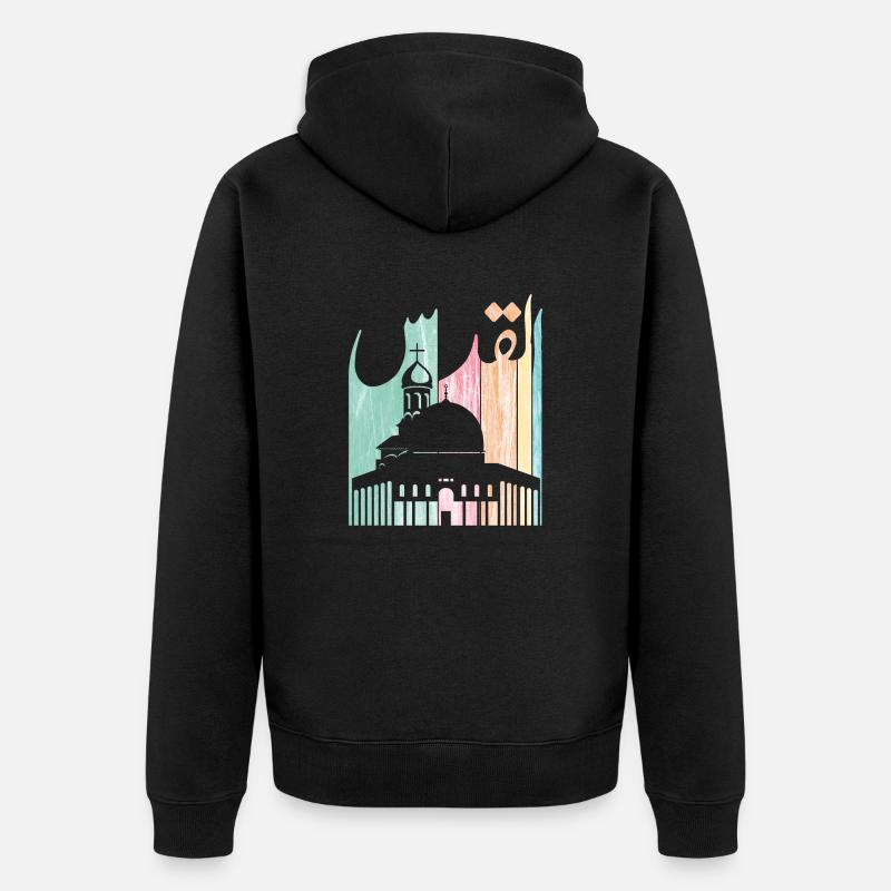 Jerusalem Jerusalem Palästina القدس الاقصى فلسطين - Unisex Premium Bio Zip Hoodie - Schwarz