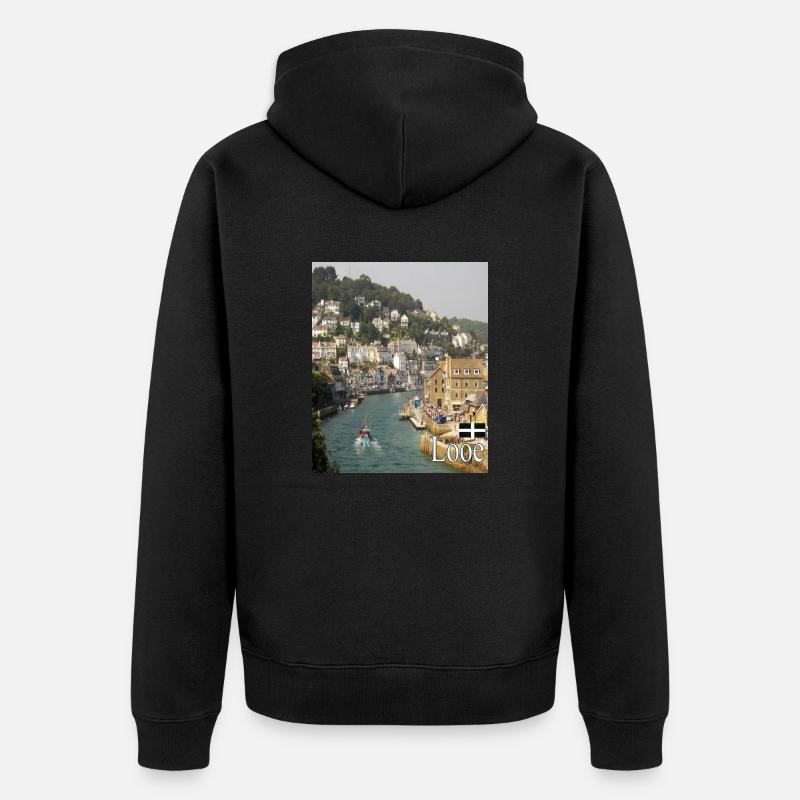Looe, Cornouailles - Veste à capuche bio Premium Unisexe - noir