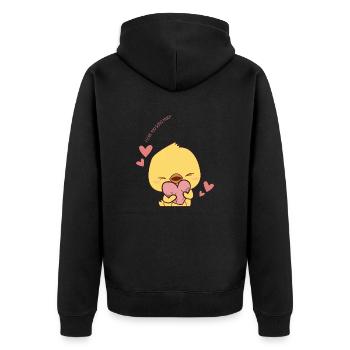 Little chick - Unisex Premium Organic Zip Hoodie - black - Back - Nico (187cm)