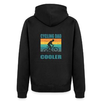 Cycling Dad Fahrrad bike bicycle Vater Papa - Unisex Premium Bio Zip Hoodie - Schwarz - Hinten - Nico (187cm)