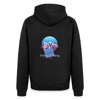 Fohrradlberg ist Vorarlberg - Unisex Premium Bio Zip Hoodie - Schwarz - Hinten - Nico (187cm)