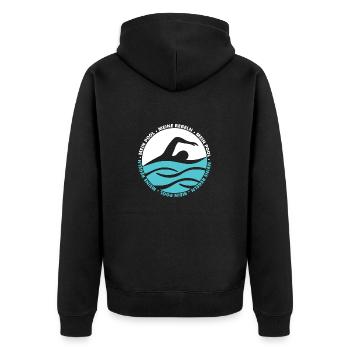 Schwimmen, mein Talent - Unisex Premium Bio Zip Hoodie - Schwarz - Hinten - Nico (187cm)