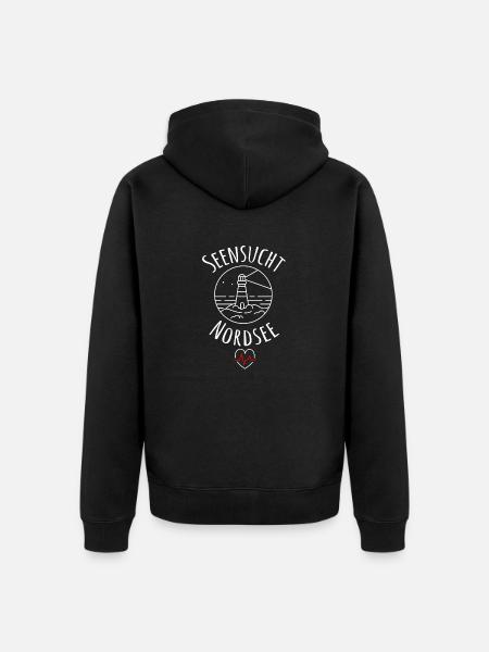 Seensucht Nordsee - Unisex Premium Bio Zip Hoodie - Schwarz