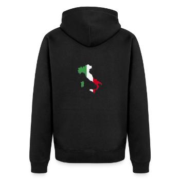 Drapeau italien Pays Italia Bottine Italienne - Veste à capuche bio Premium Unisexe - noir - Dos - Nico (187cm)