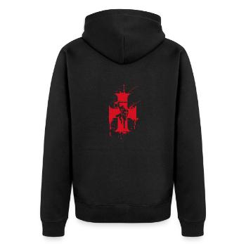 Croix et cheval Chevalier Templier - Veste à capuche bio Premium Unisexe - noir - Dos - Nico (187cm)