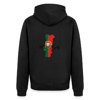Pays drapeau du Portugal Pays - Veste à capuche bio Premium Unisexe - noir - Dos - Nico (187cm)