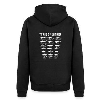 types de requins - Veste à capuche bio Premium Unisexe - noir - Dos - Nico (187cm)