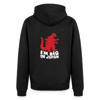 I'm Big In Japan Sarcastic Sarcasm Funny - Unisex Premium Organic Zip Hoodie - black - Back - Nico (187cm)