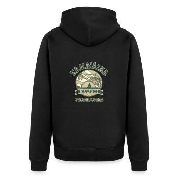 Hawaï mon paradis, surf - Veste à capuche bio Premium Unisexe - noir - Dos - Nico (187cm)