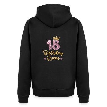 18.Anniversaire Reine 18 ans 18 ans Dix-huit ans - Veste à capuche bio Premium Unisexe - noir - Dos - Nico (187cm)
