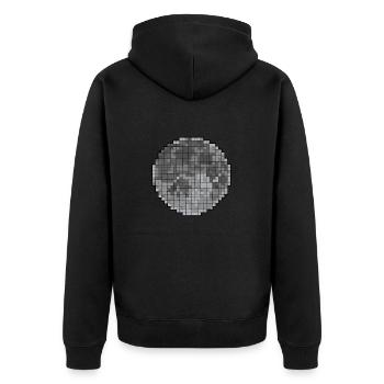 Mond - Unisex Premium Bio Zip Hoodie - Schwarz - Hinten - Nico (187cm)