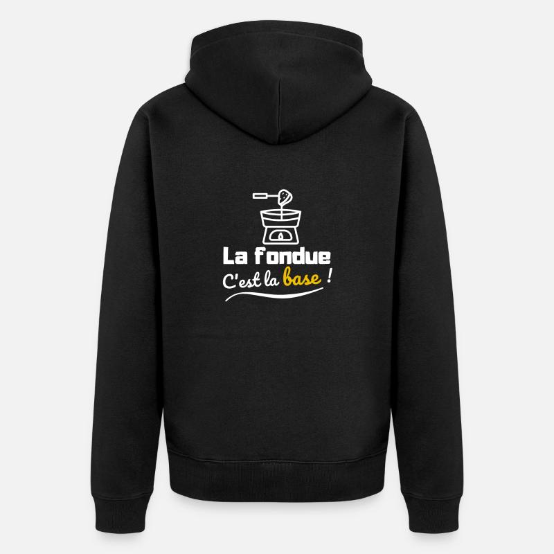 La fondue c'est la base - Veste à capuche bio Premium Unisexe - noir