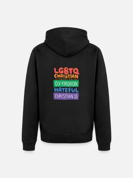 Fier chrétien, fier LGBTQ - Veste à capuche bio Premium Unisexe - noir