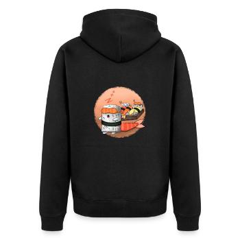 Sushi endormi - Veste à capuche bio Premium Unisexe - noir - Dos - Nico (187cm)
