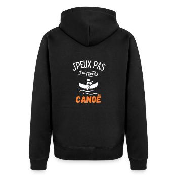 J'peux pas j'ai encore canoë - Veste à capuche bio Premium Unisexe - noir - Dos - Nico (187cm)