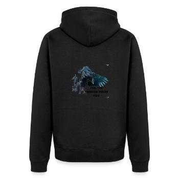 SENTEZ LA LIBERTÉ À L’INTÉRIEUR DE VOUS - Veste à capuche bio Premium Unisexe - noir - Dos - Nico (187cm)