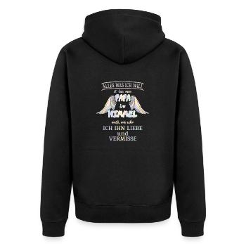 Papa Im Himmel Gedenken an meinen toten Vater - Unisex Premium Bio Zip Hoodie - Schwarz - Hinten - Nico (187cm)