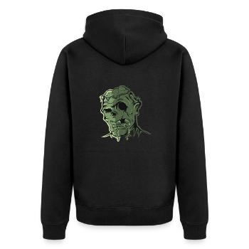 Zombie - Unisex Premium Organic Zip Hoodie - black - Back - Nico (187cm)