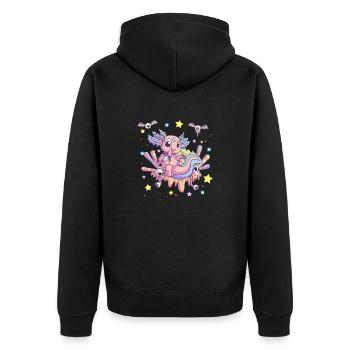 Pastel Goth Cute Creepy Axolotl Gothic Kawaii Menh - Unisex Premium Organic Zip Hoodie - black - Back - Nico (187cm)