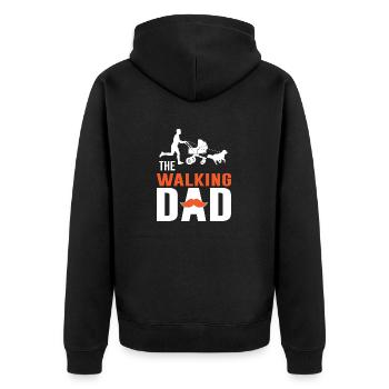 The Walking Dad - Unisex Premium Bio Zip Hoodie - Schwarz - Hinten - Nico (187cm)