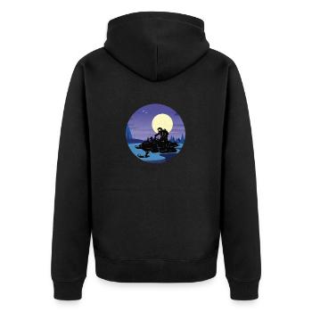 Motoneige hiver motoneigistes glace paysage - Veste à capuche bio Premium Unisexe - noir - Dos - Nico (187cm)