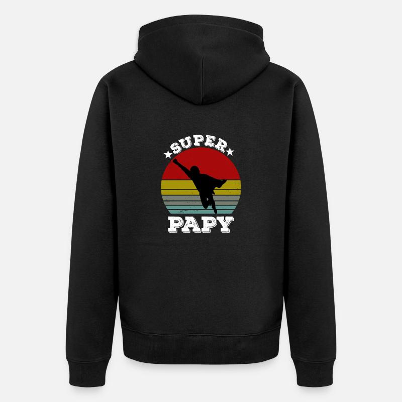 Super papy - Veste à capuche bio Premium Unisexe - noir