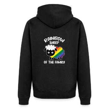 LGBT Rainbow Gay Heart Homosexualité - Veste à capuche bio Premium Unisexe - noir - Dos - Nico (187cm)