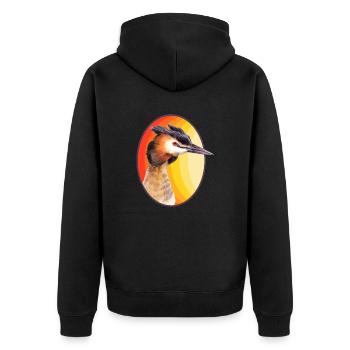 Grand grèbe huppé - Veste à capuche bio Premium Unisexe - noir - Dos - Nico (187cm)