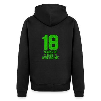 Cadeau d’anniversaire de 18 ans - Veste à capuche bio Premium Unisexe - noir - Dos - Nico (187cm)