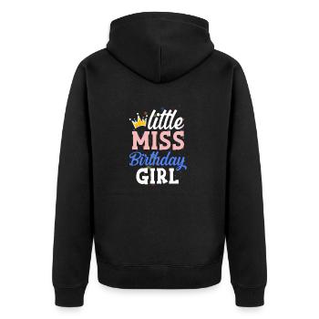 Geburtstagskind Mädchen little Miss Birthday Girl - Unisex Premium Organic Zip Hoodie - black - Back - Nico (187cm)