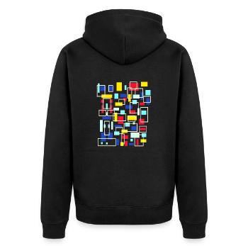 BAUHAUS - ART ABSTRAIT GÉOMÉTRIQUE - Veste à capuche bio Premium Unisexe - noir - Dos - Nico (187cm)