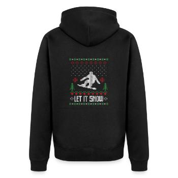 Lass es Schnee hässlichen Weihnachtspullover - Unisex Premium Bio Zip Hoodie - Schwarz - Hinten - Nico (187cm)