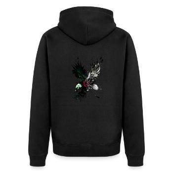 Flag Algeria - eagle Algerian flag - Unisex Premium Organic Zip Hoodie - black - Back - Nico (187cm)
