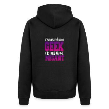 Homme Avantage d'être un Geek Megabit Humour Gamer - Veste à capuche bio Premium Unisexe - noir - Dos - Nico (187cm)